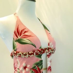 Lucky Brand Floral open V swimsuit.